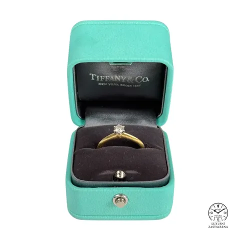 Prsten Tiffany & Co. s diamantem v originální tyrkysové krabičce